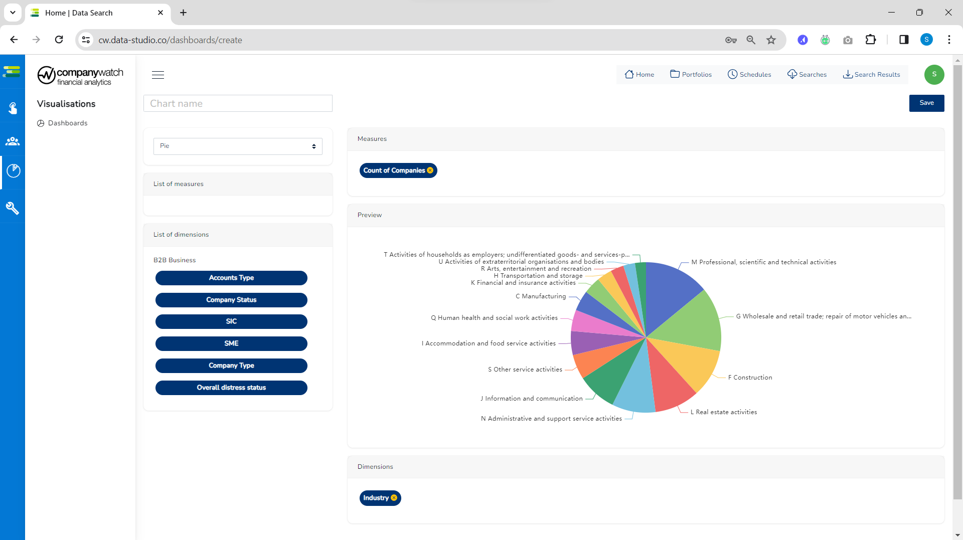 screenshot of Company Watch